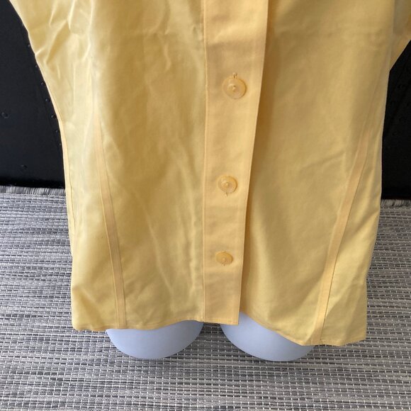 Jones New York Lemon Yellow Sleeveless Button Down Blouse No Iron  14 - Picture 3 of 7